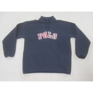 Polo Ralph Lauren Sweatshirt Boys Large Navy Blue Quarter Zip Spell‎ Out
